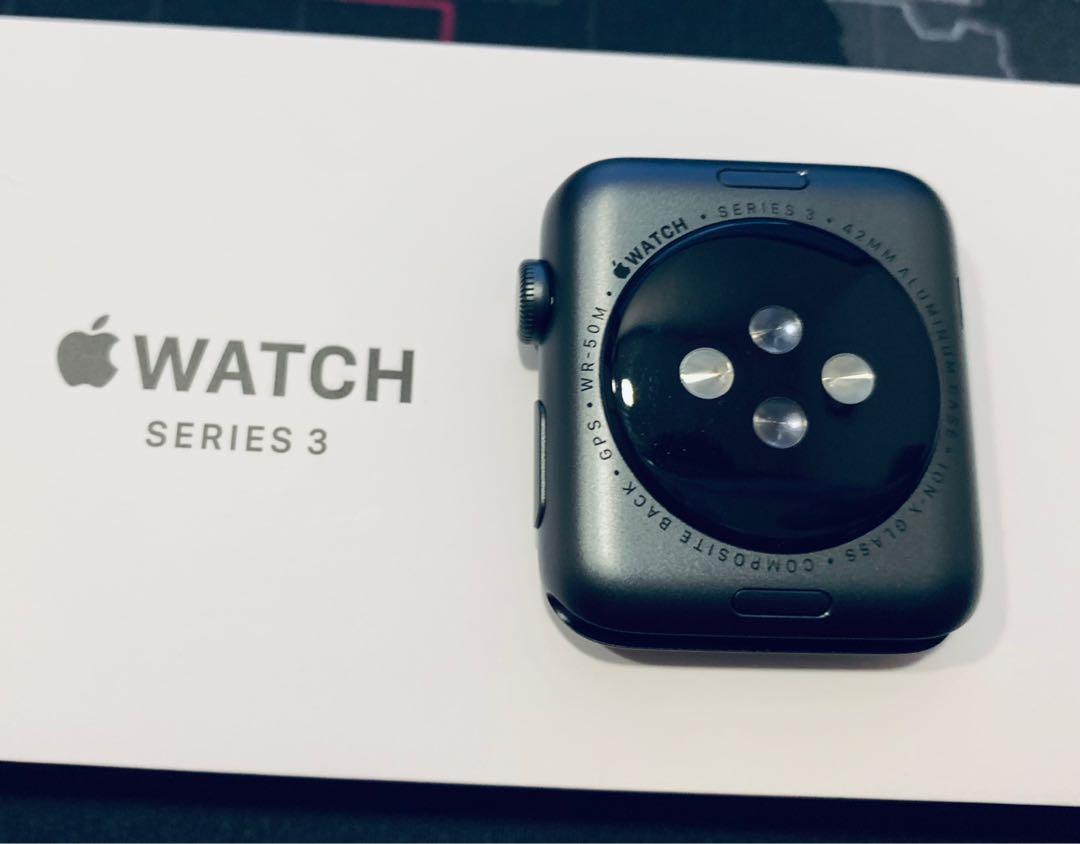 Apple Watch 3 - 42mm space gray aluminium black sport, Luxury, Watches on  Carousell