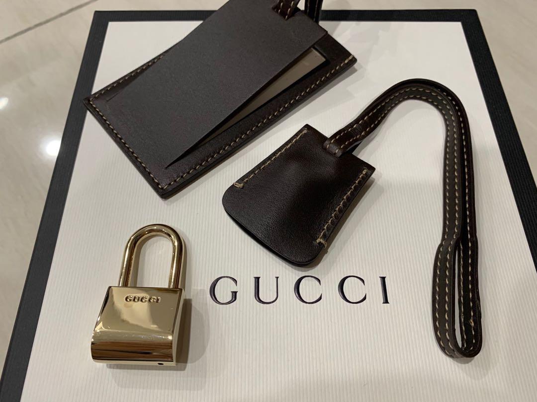 Authentic Gucci luggage tag and padlock, Luxury, Accessories on Carousell