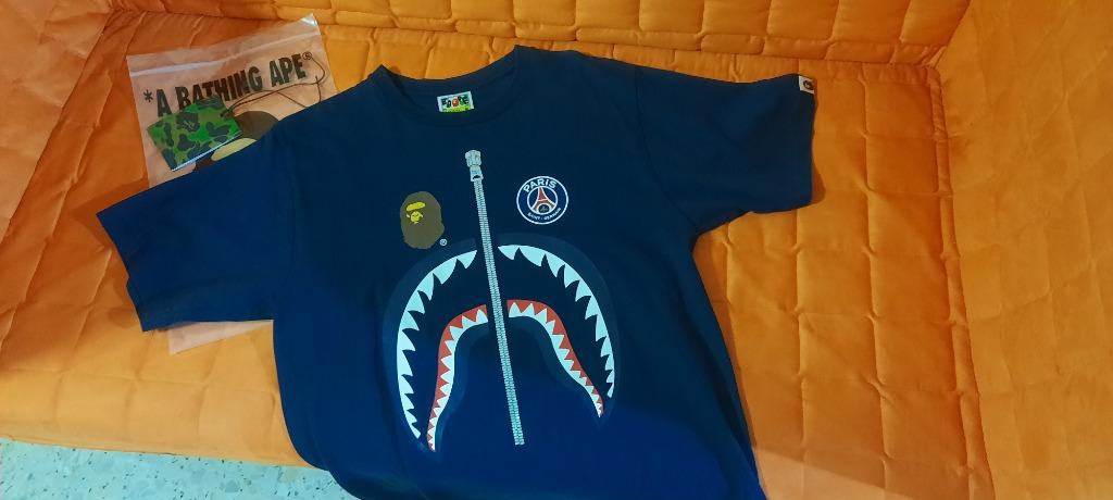Bape X Psg Shark Tee, Men'S Fashion, Tops & Sets, Tshirts & Polo Shirts On  Carousell