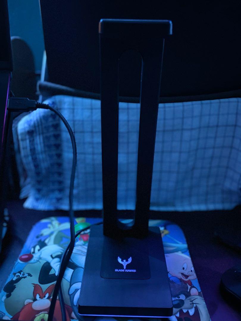 Blade Hawks RGB Gaming Headphone Stand with 3.5mm AUX and 2 USB
