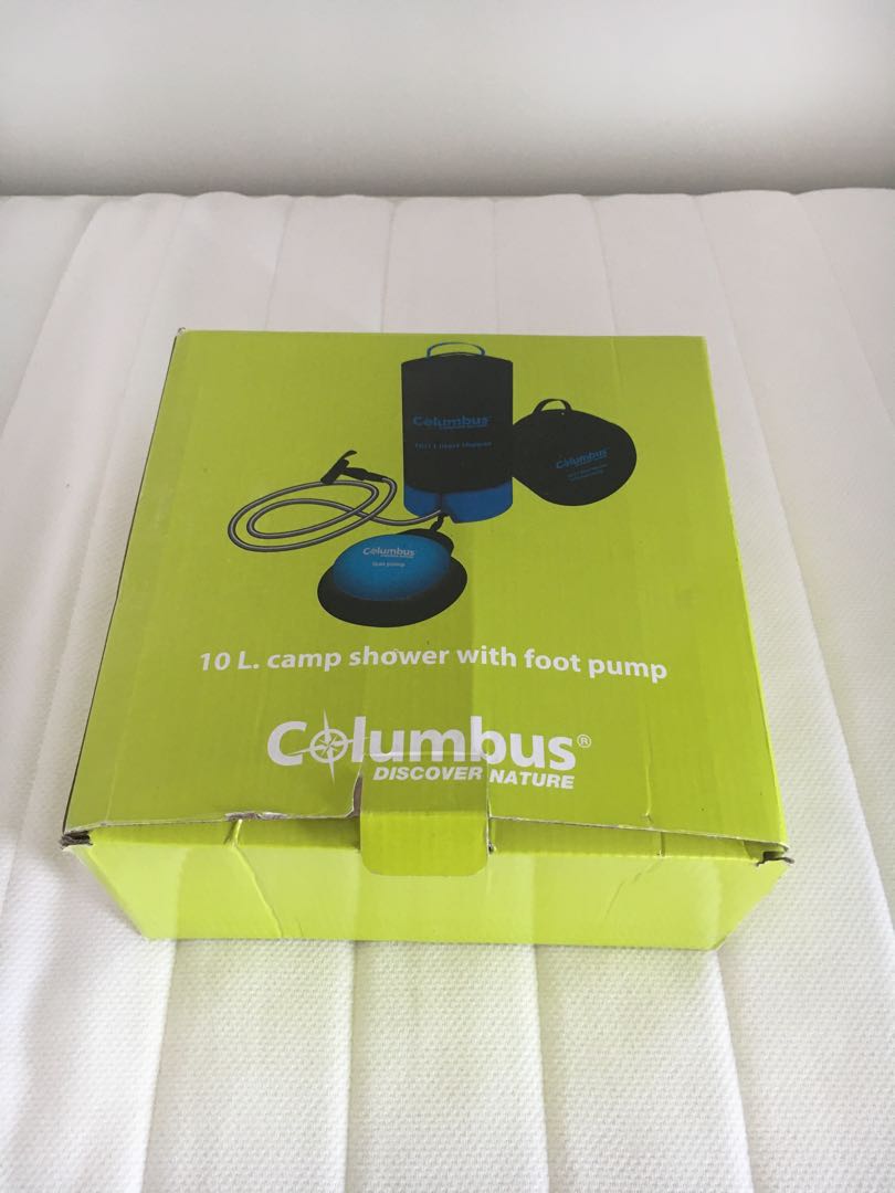 Camping Shower foot pump, Sports Equipment, Hiking & Camping on Carousell