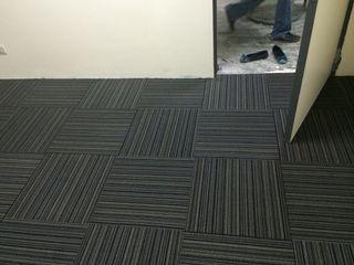 Carpet tiles with stripes use for offices