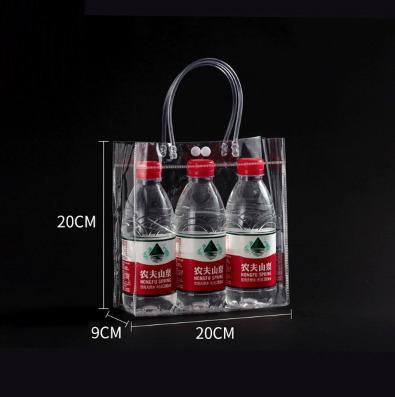 2pcs/Set Clear Gift Bags with Handles, PVC Clear Plastic Gift Wrap Tote Bags  for Party, Wedding, Birthday, Christmas (White Color)