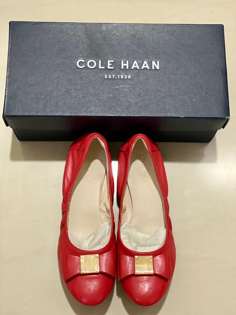 Cny Color !!! Cole Haan Tali Bow Ballet Flat - Poppy Color, Luxury,  Sneakers & Footwear On Carousell