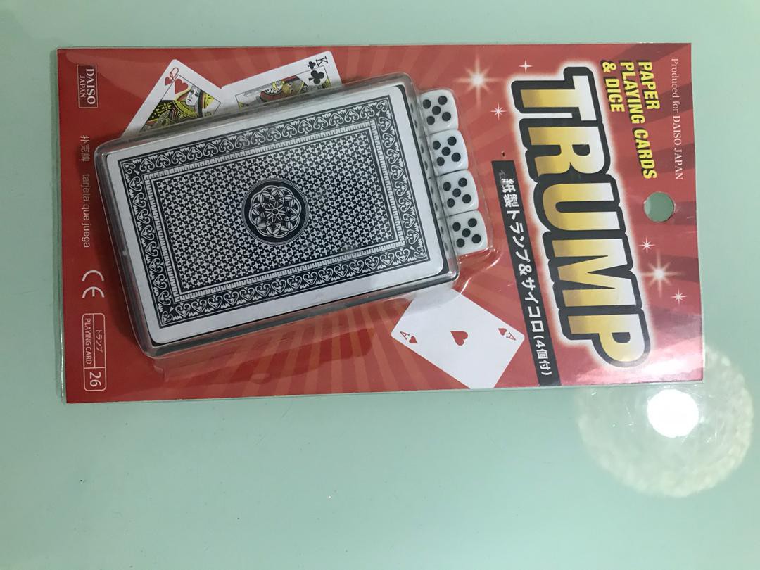 Daiso playing card with dice, Hobbies & Toys, Toys & Games on Carousell