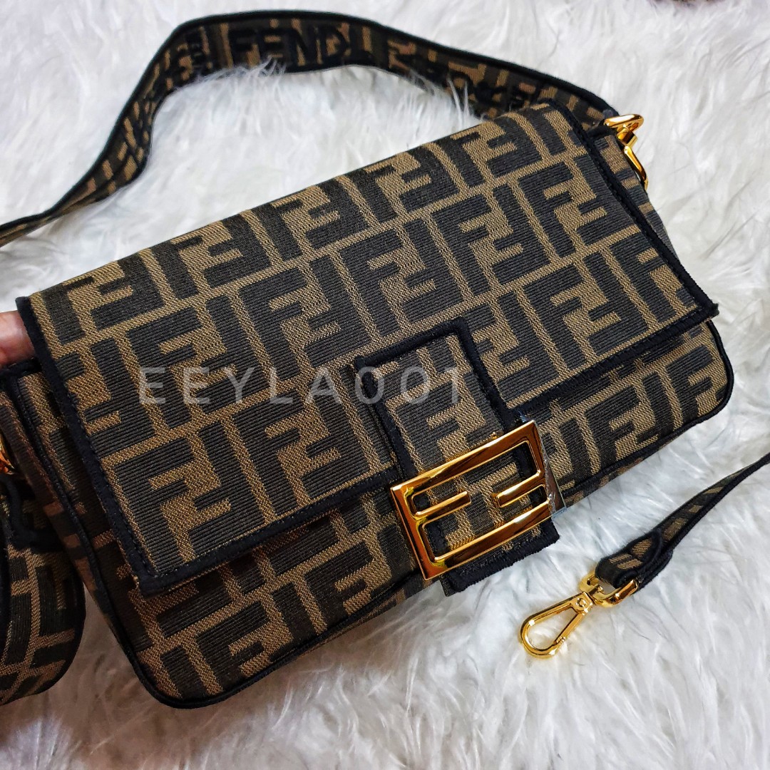 Shoulder & Crossbody Bags  Fendi Womens Brown Houndstooth Wool Bag With Ff  Embroidery > All Philippines