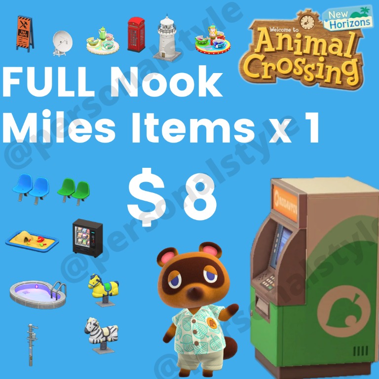 Full Nook Mile Redemption Items, Animal Crossing New Horizons, ACNH