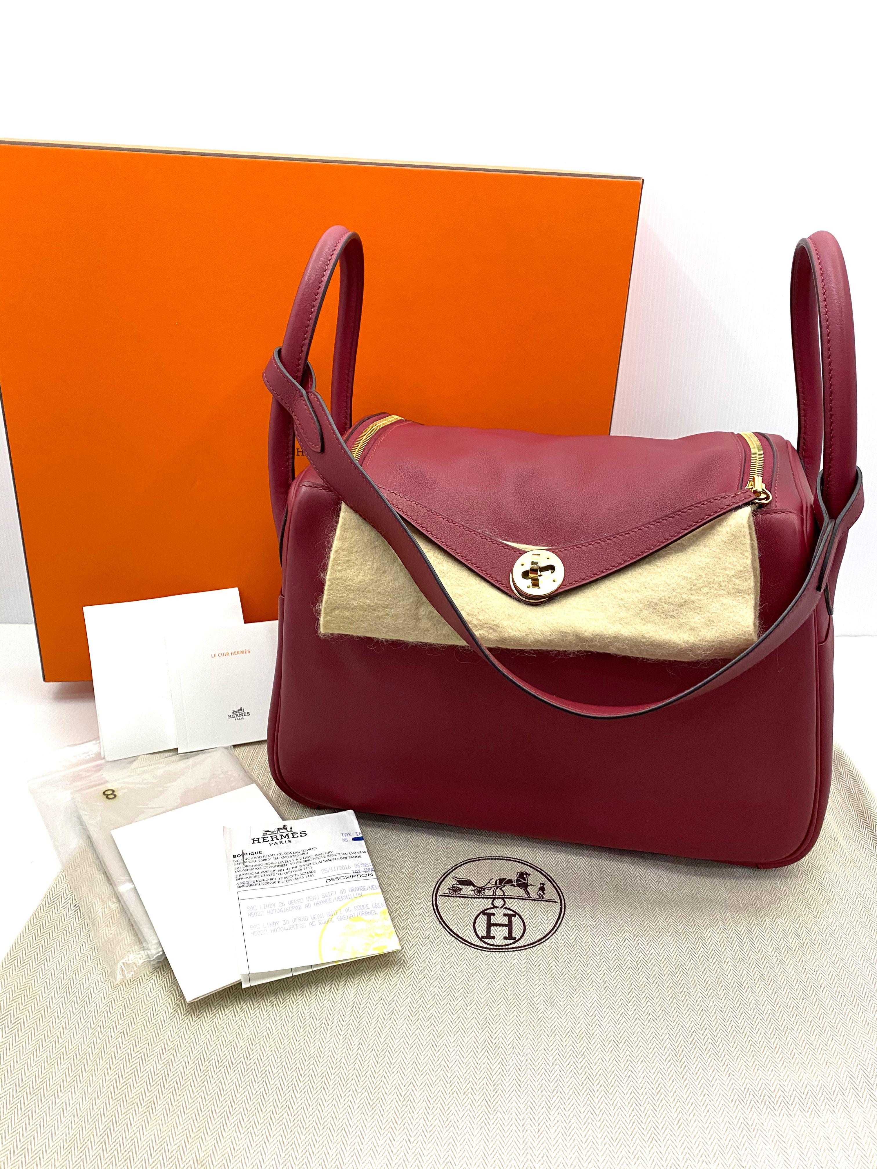 HERMES * 2016 LINDY 30 Rouge Vif Ostrich – AMORE Vintage Tokyo