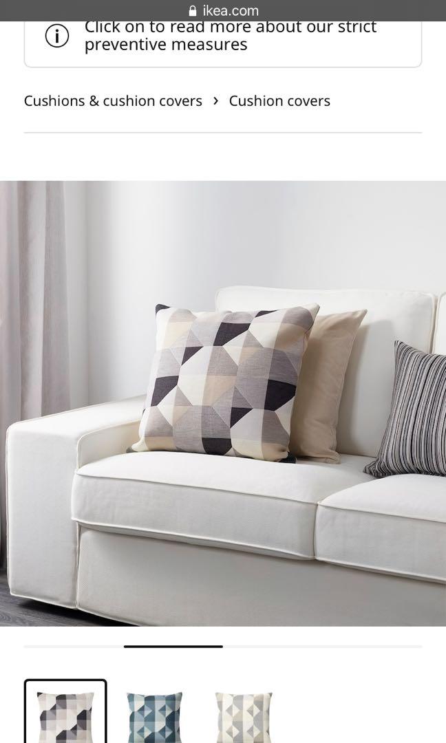 IKEA Cushion 50x50cm Cover Svartho Furniture Home Living