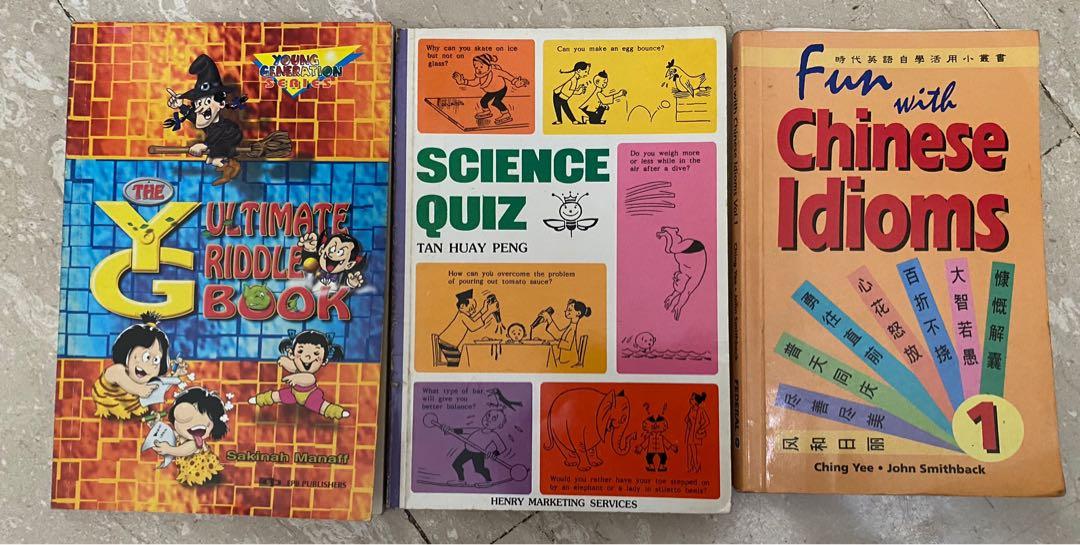 IQ math , Science, Riddles n fun chinese idiom (Category: Storybooks) located in Singapore. Submitted by sher.lon (Listing ID 1050502625, Image 4). Description: All items are in Good Condition 19 books altogether Bundle $30 Published price is $3.20 each A set for ALL @ $55 GEP TLL = Not scan yet, so unable to sell any TLL at this moment..