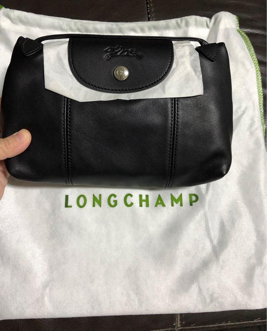 Longchamp Black Le Pliage Cuir Cross Body Bag