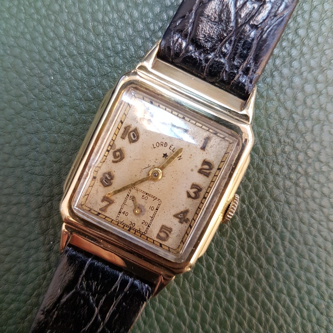 Lord Elgin Rectangular Vintage watch 14k Gold Women s Fashion