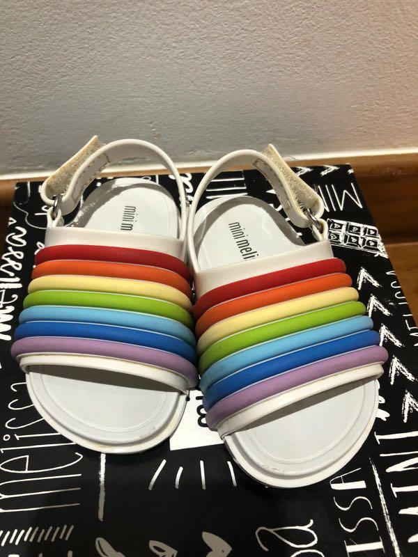 Mini melissa beach deals slide sandal rainbow