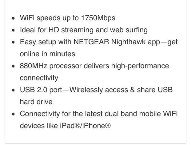 NETGEAR R6350 Dual Band Gigabit Smart WiFi Router - AC1750, Computers ...