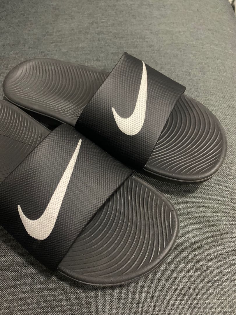 nike kawa slide gray