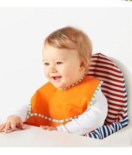 ORIGINAL - IKEA Baby Bib Set of 2 with Velcro Fastener, KLADD – Wipeable and Machine Washable (Multi-Coloured)