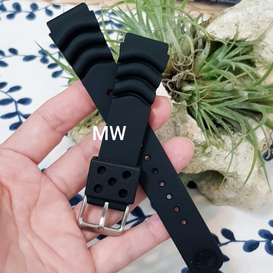 Original seiko rubber resin wave watch strap 20mm 22mm, Mobile Phones &  Gadgets, Wearables & Smart Watches on Carousell