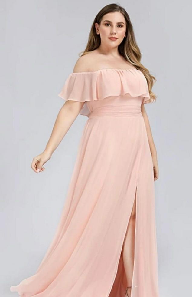 Pastel color gown for plus size store