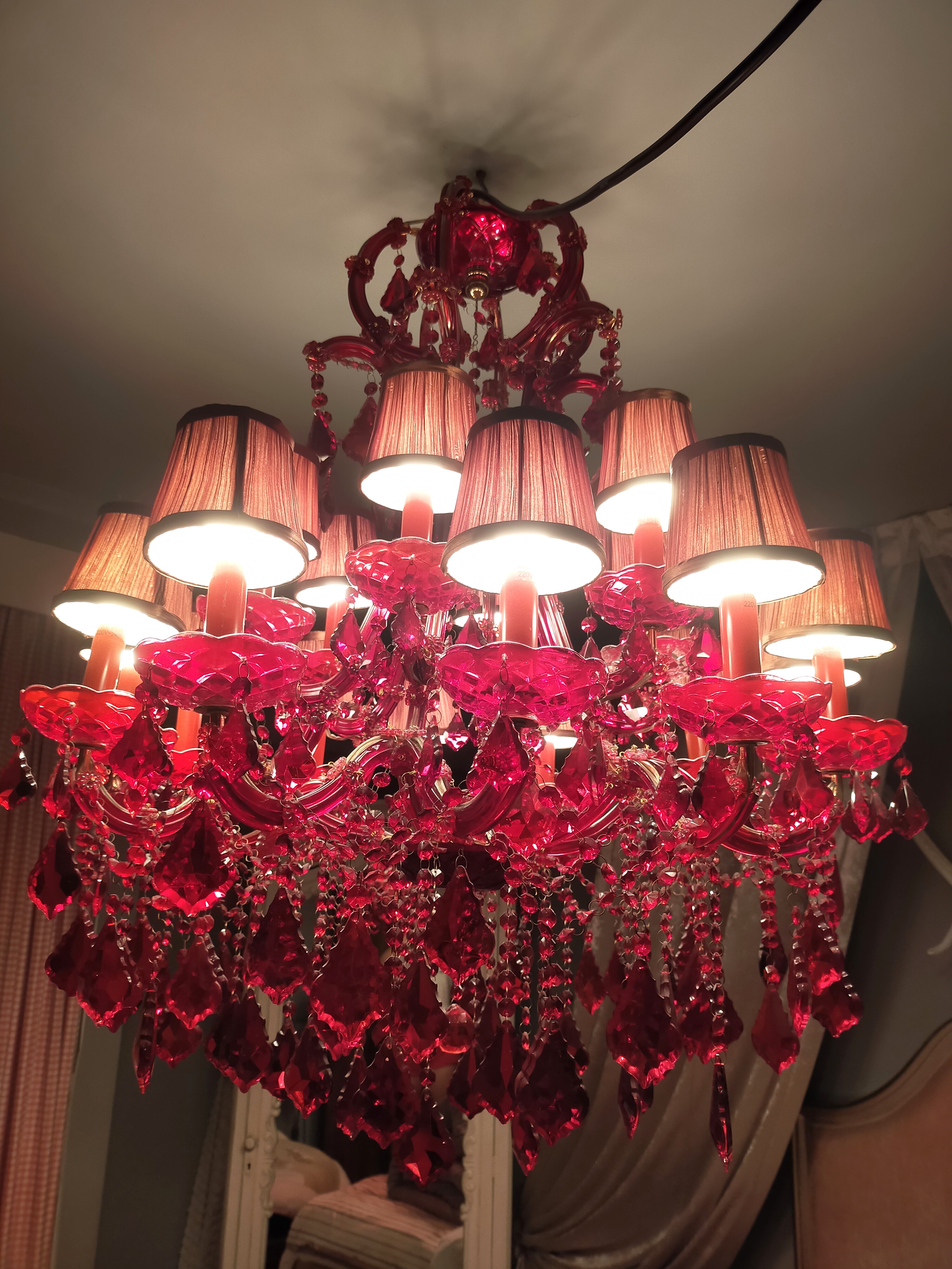 red chandelier