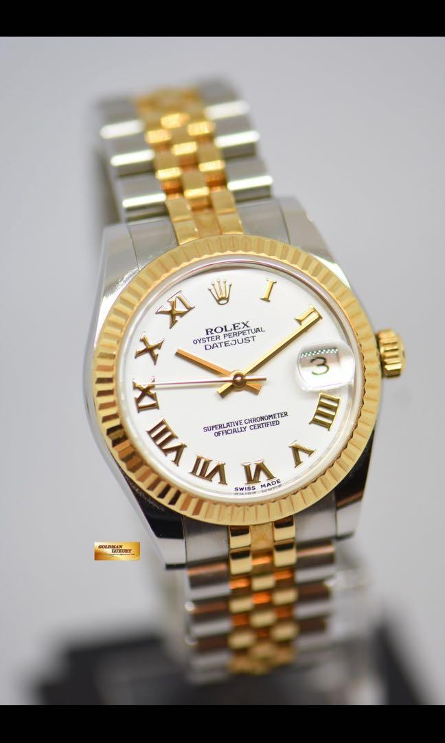 Gold rolex roman numerals sale
