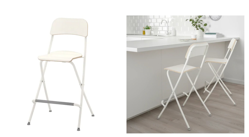 White folding bar stools best sale