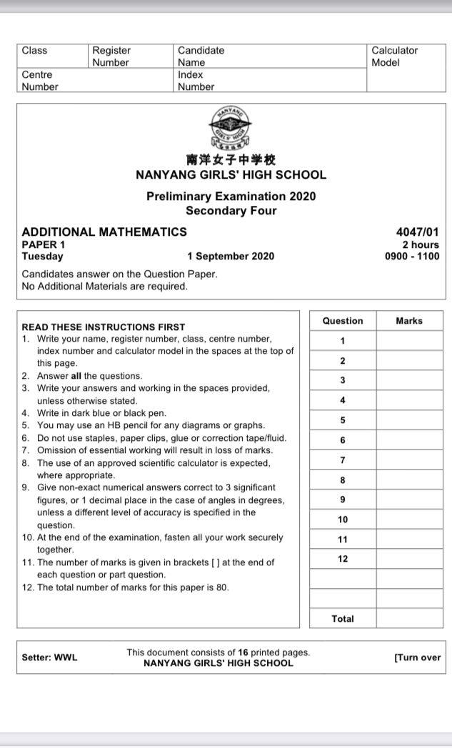 Sec 4 Amath 2020 Prelim Papers, Hobbies & Toys, Books & Magazines ...