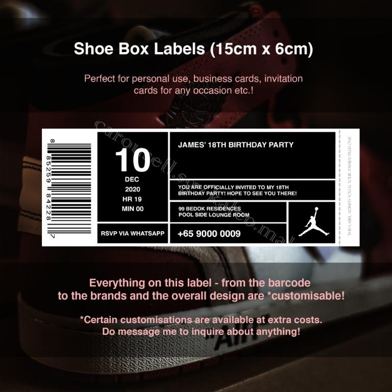 adidas shoe box label