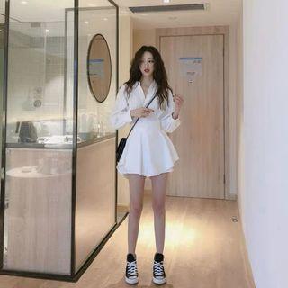 White Chiffon Shirt Dress