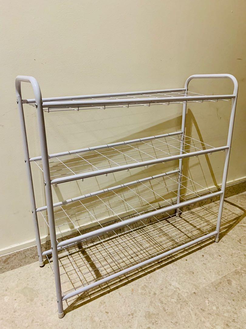 metal mesh shoe rack on White Metal Shoe Rack Furniture Others On Carousell