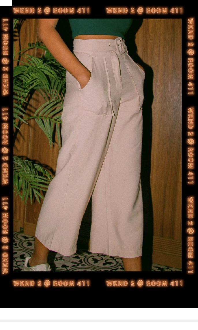 Beige parallel pants clearance