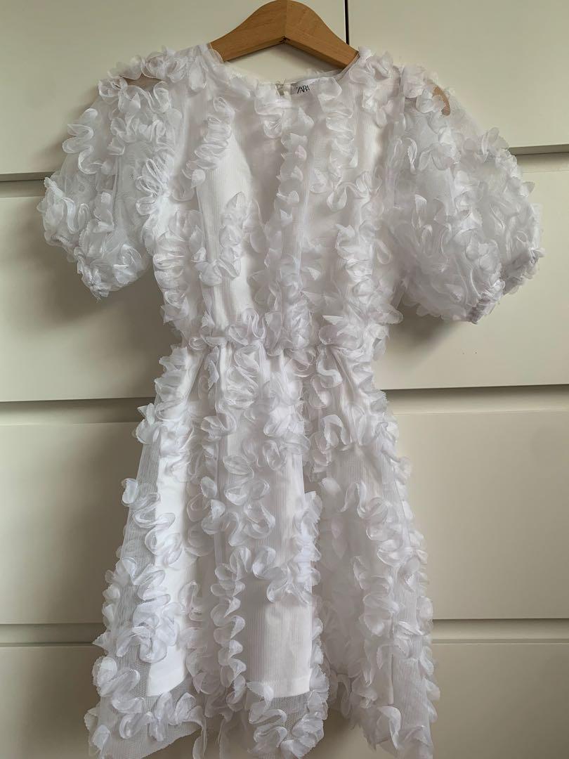 Zara white tulle dress store
