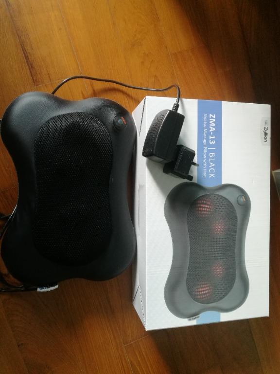 Zyllion ZMA13BK Shiatsu Pillow Massager with Heat for Back Neck