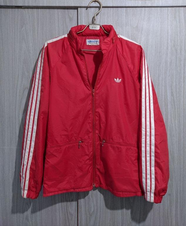 Adidas windbreaker jacket red discount