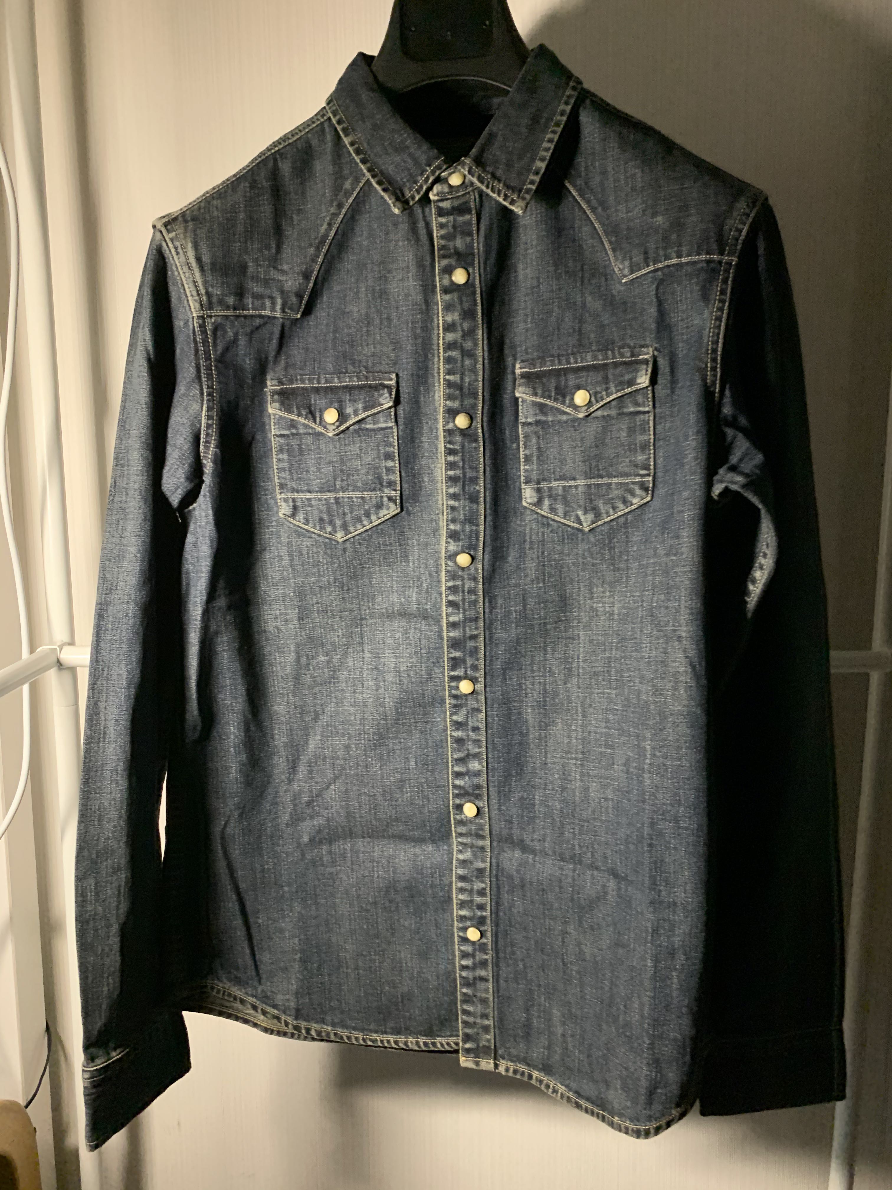 All saints on sale black denim shirt