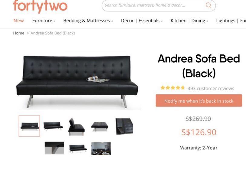 Andrea Sofa Bed Furniture Sofas On Carousell