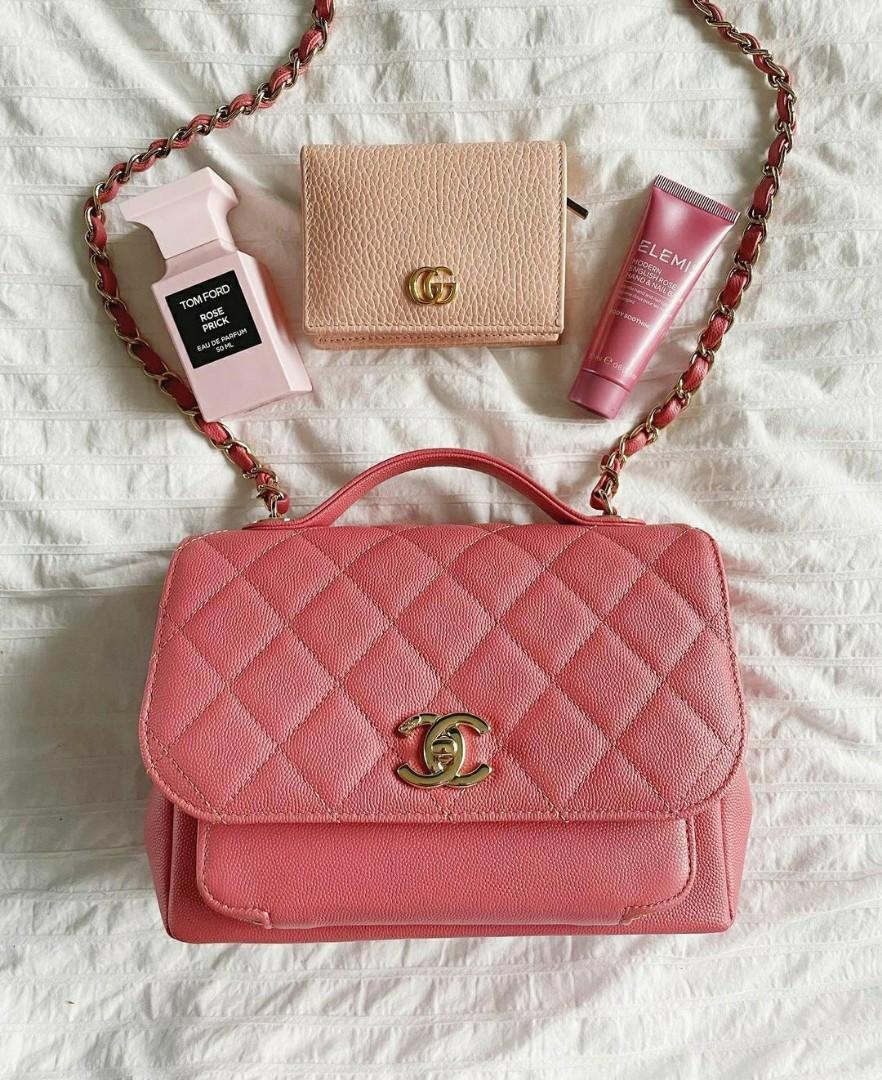 Preloved Chanel Pink Caviar Leather Business Affinity Flap Handbag