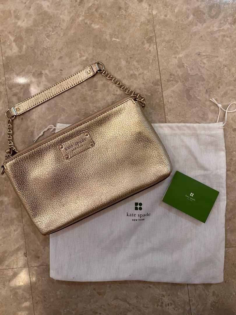 Gold sale leather purse