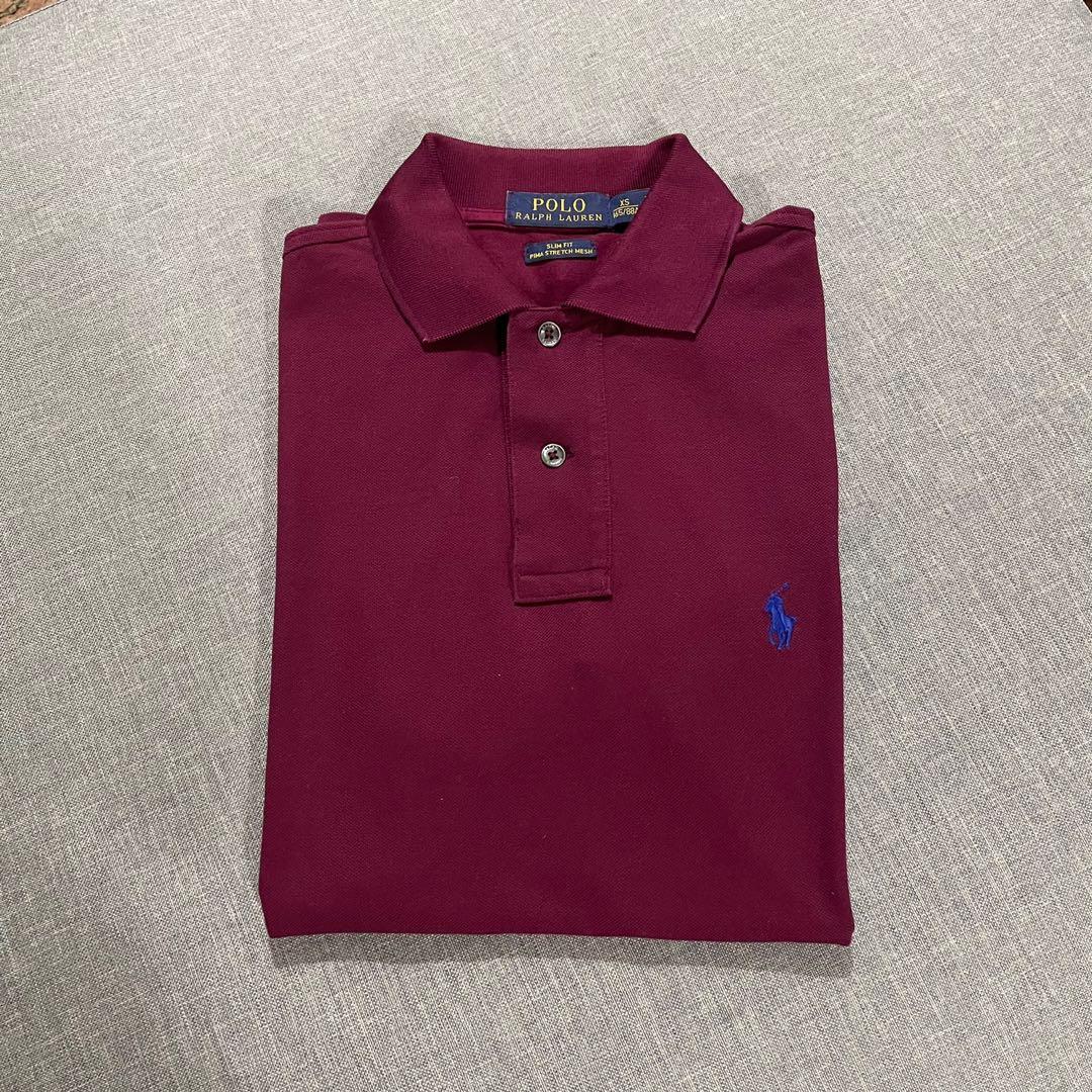 Burgundy ralph lauren shirt mens sales