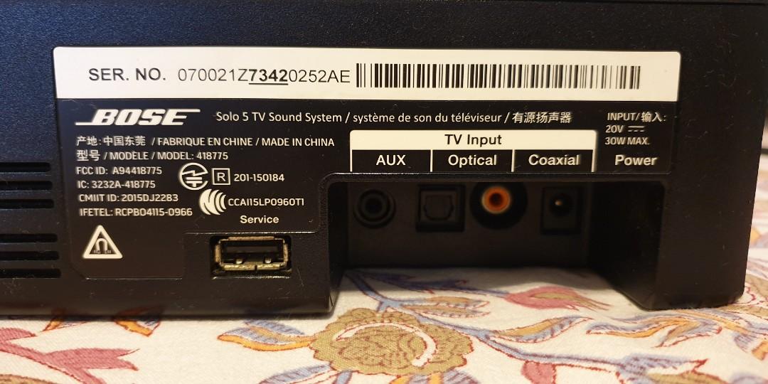 Bose solo 5 best sale back