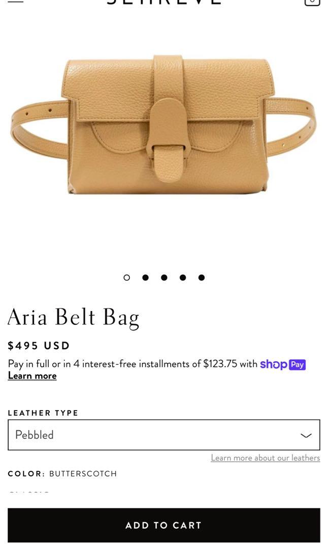 BRAND NEW Senreve Aria Belt Bag in Dolce Butterscotch Pebbled Leather