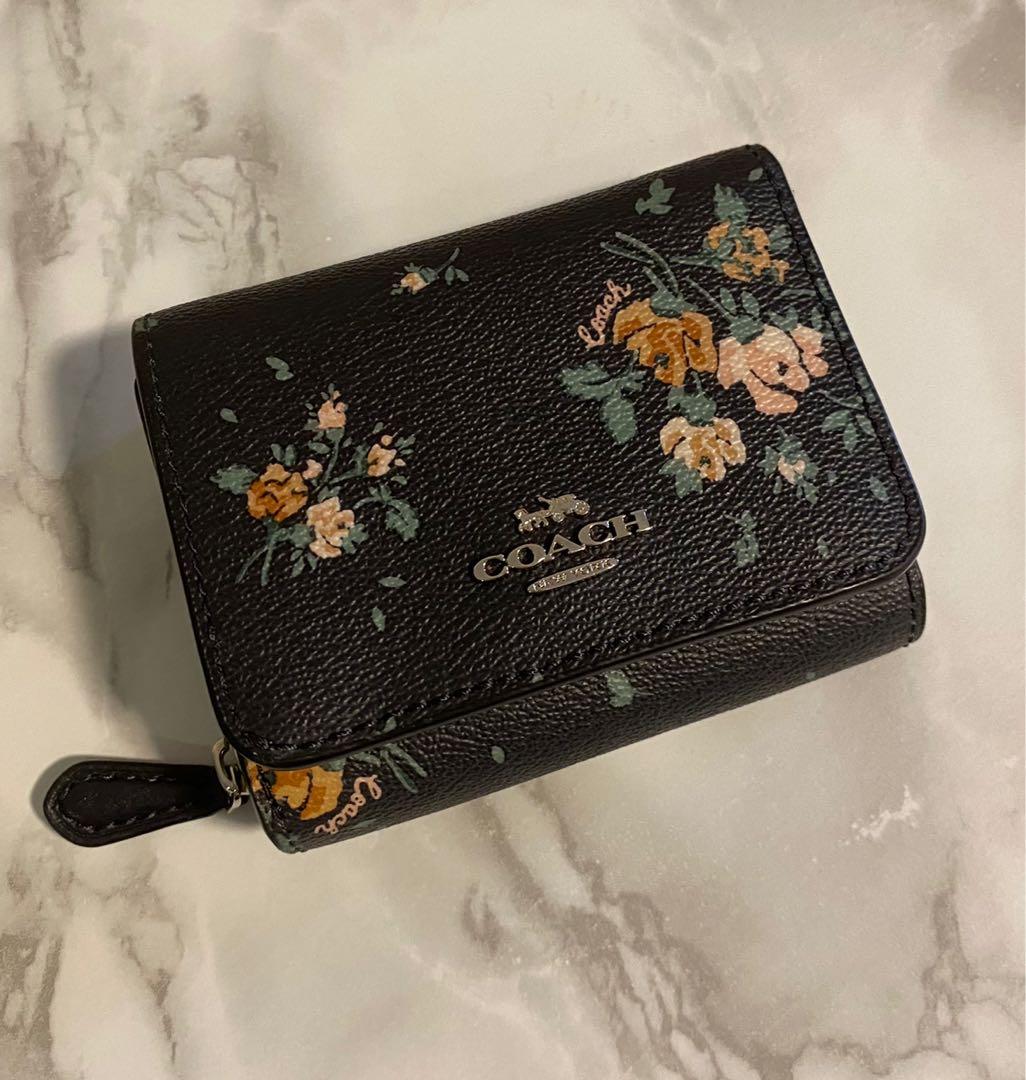 coach rose bouquet wallet