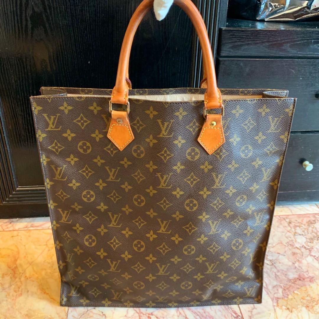 Authentic Louis Vuitton Monogram Sac Plat Hand Tote Bag Vintage 5L220670# -  Tokyo Vintage Store