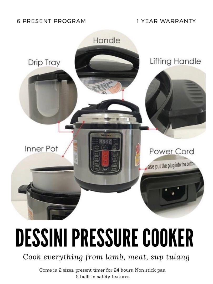 Dessini 8/6L Pressure Cooker, TV & Home Appliances, Kitchen Appliances