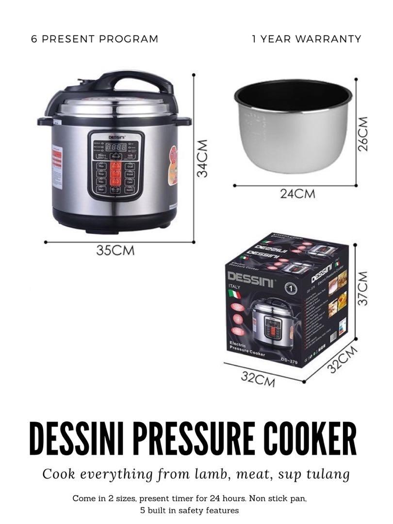 Dessini 8/6L Pressure Cooker, TV & Home Appliances, Kitchen Appliances