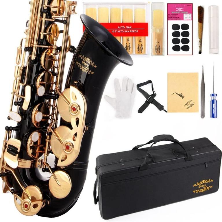 Glory Black Gold Keys E Flat Professional Alto Saxophone Sax With 11reeds 8 Pads Cushions Case Carekit More Colors With Silver Or Gold Keys Hobbies Toys Music Media Musical Instruments On Carousell