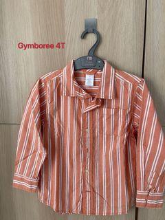 Gymboree橘色條紋襯衫4T