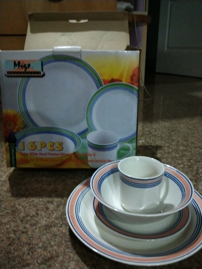 Hand painted dinner set16pieces, Furniture & Home Living, Kitchenware & Tableware, Dinnerware