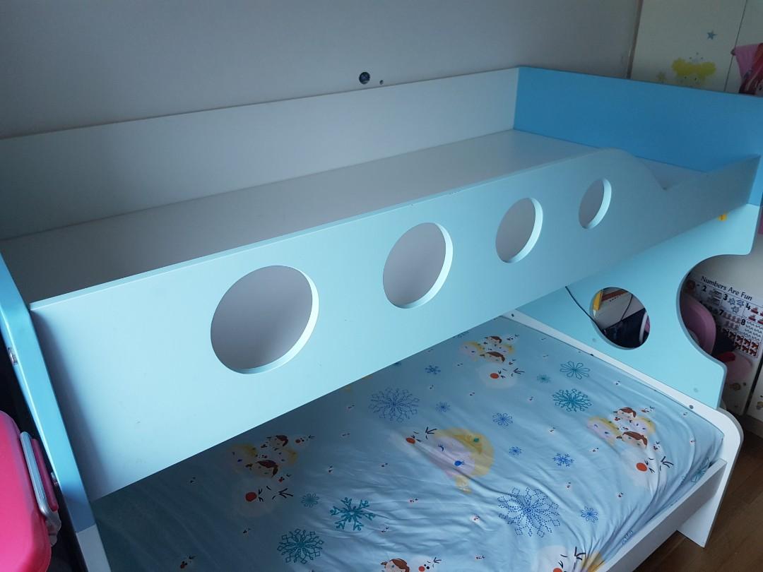 Harvey Norman Triple Bunk Bed Combi with shelf, storage n ladder