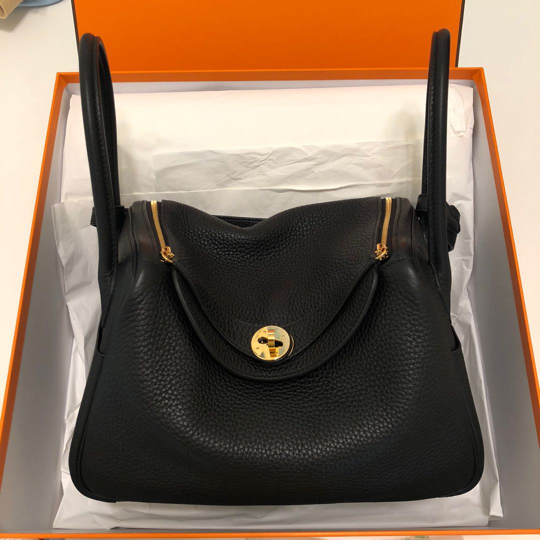 Hermes Lindy 26 Black Gold hardware Y stamp