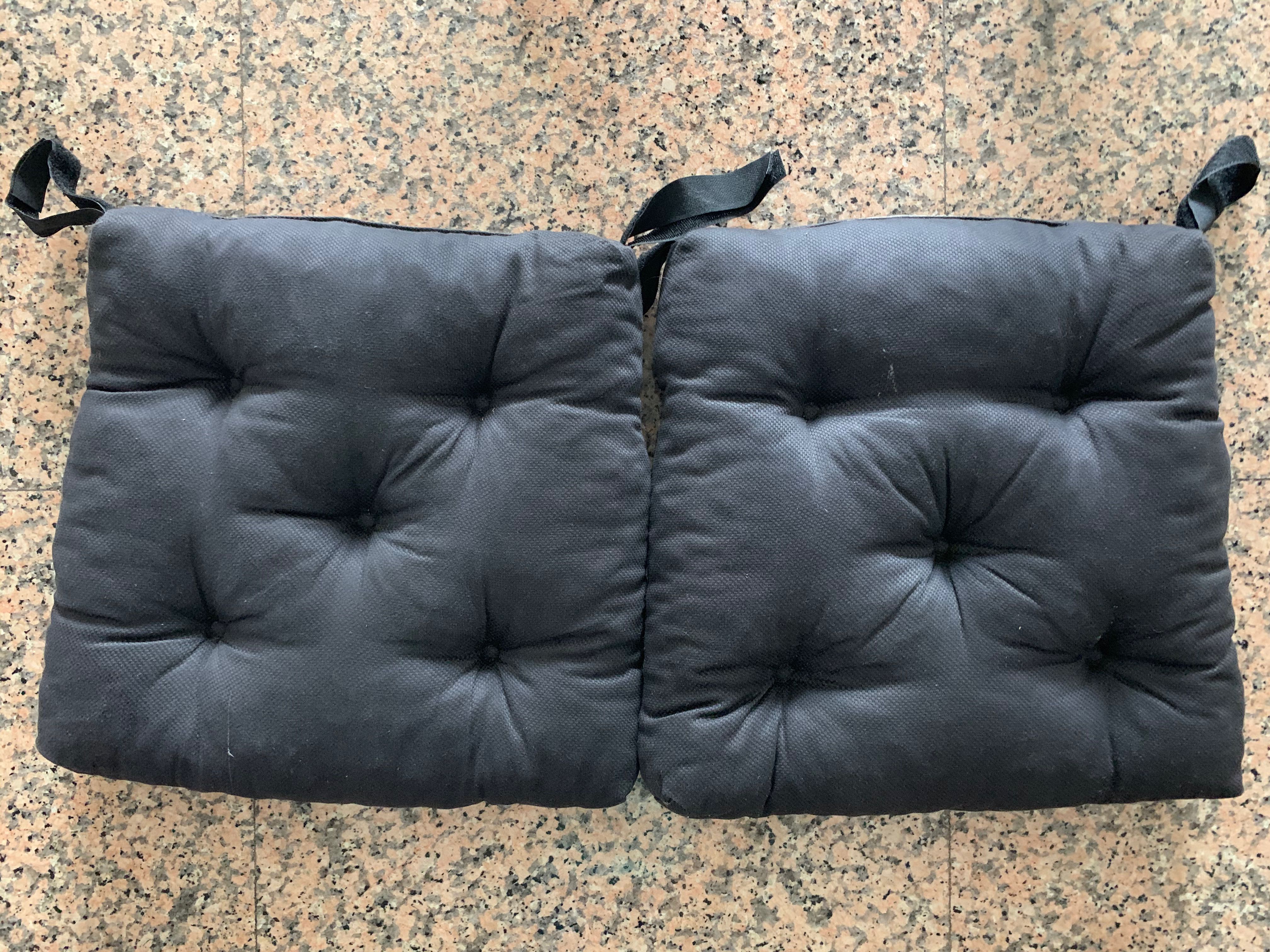 IKEA 2 black Chair cushions, Furniture & Home Living, Furniture, Chairs